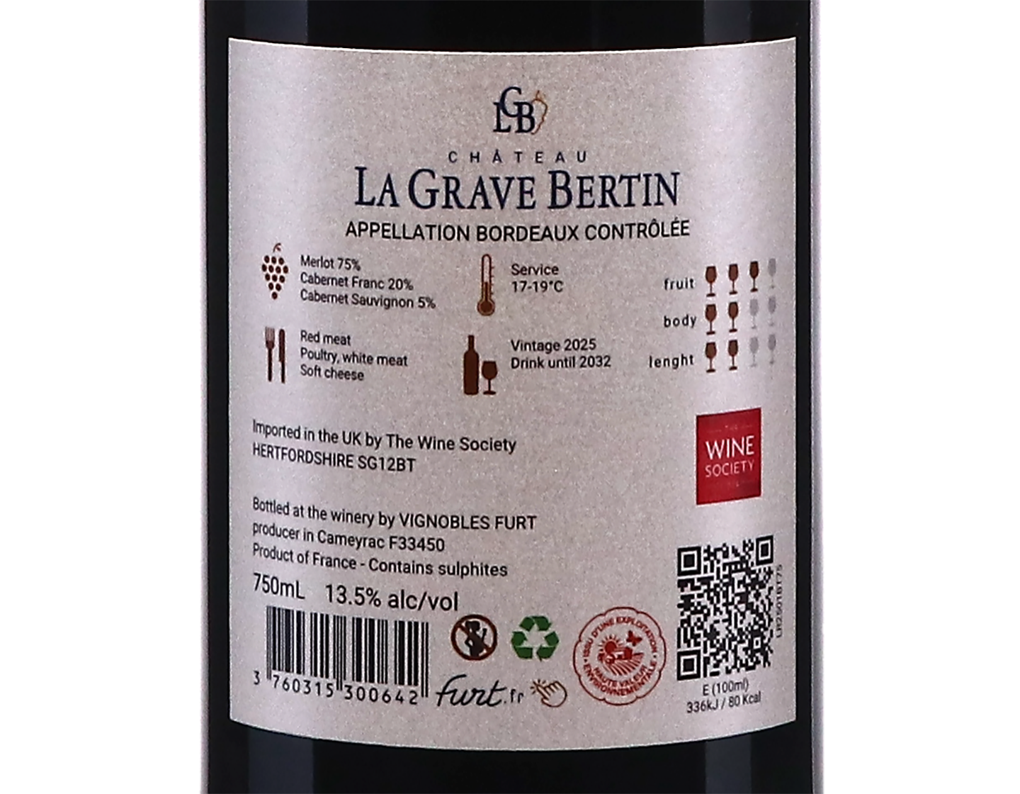 Château La Grave Bertin Réserve, Bordeaux 2025