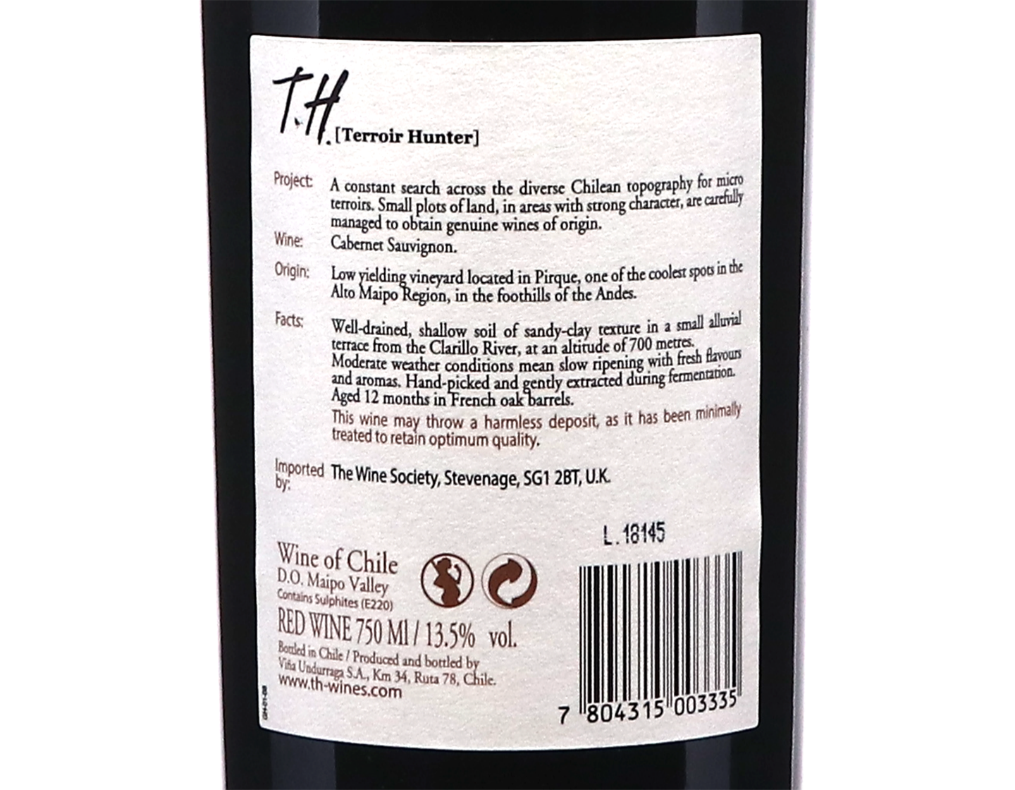 Undurraga TH Alto Maipo Cabernet Sauvignon 2016)