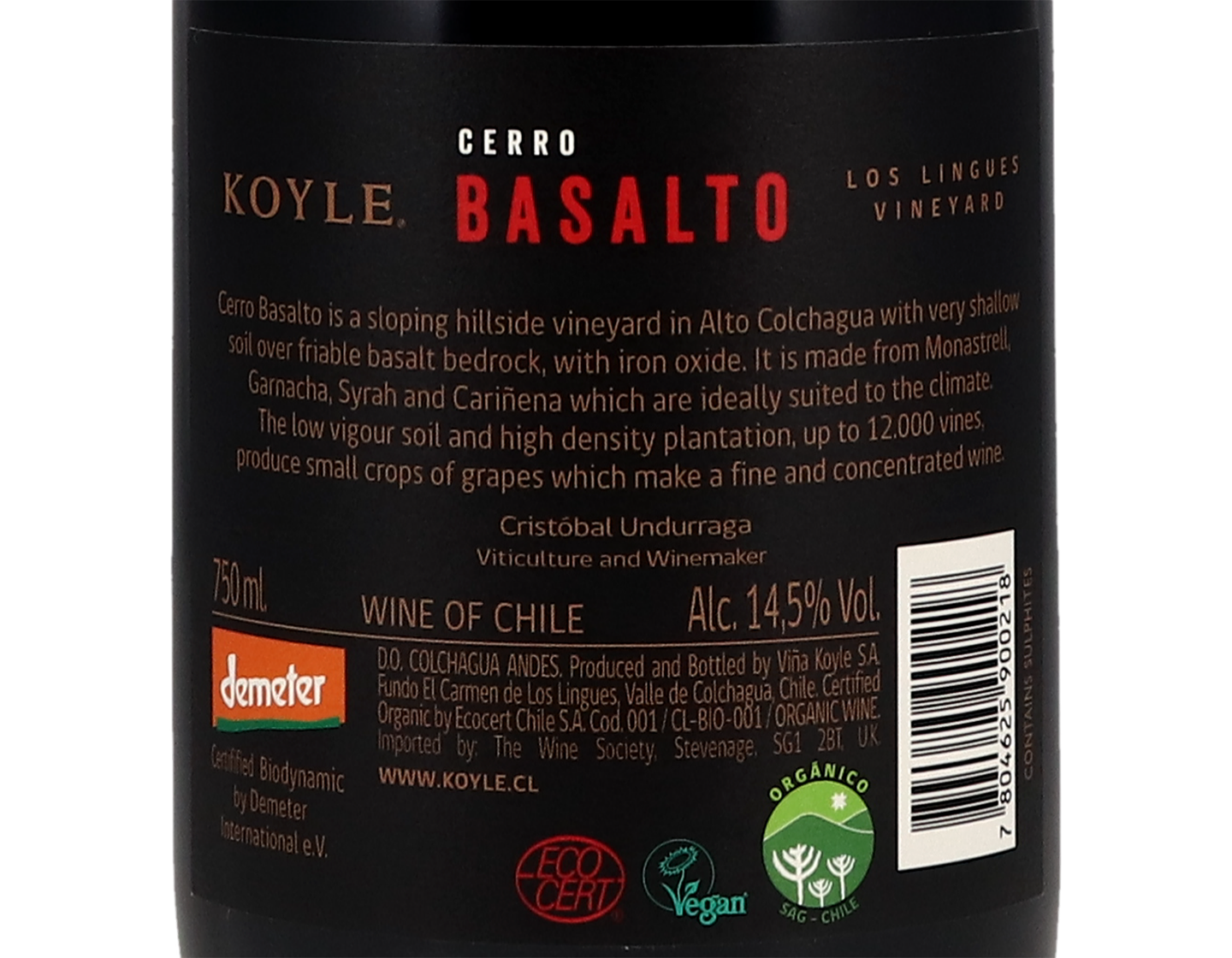 Koyle Cerro Basalto Alto Colchagua 2019 ORGANIC