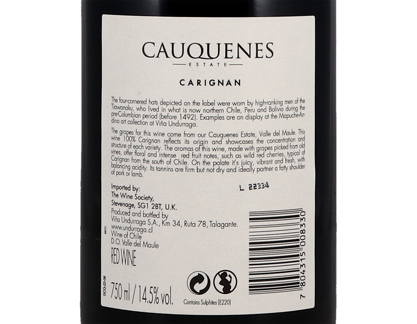 Undurraga Cauquenes Estate Carignan 2020
