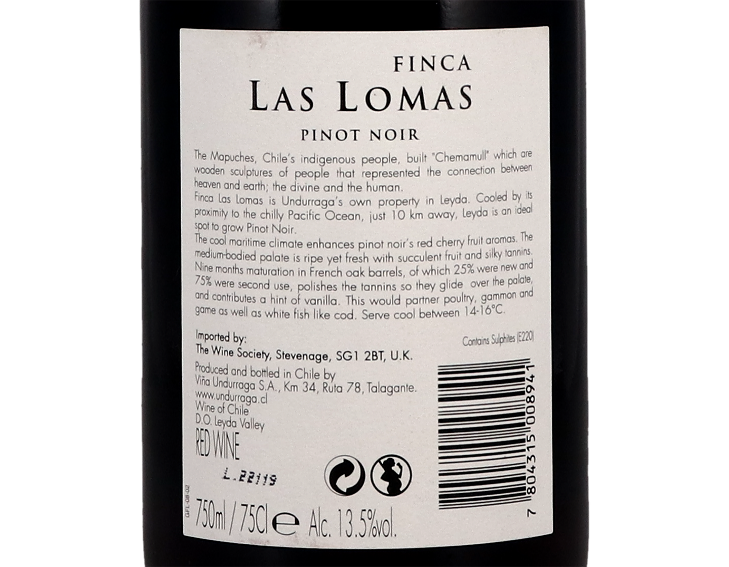 Undurraga Finca Las Lomas Leyda Pinot Noir 2021