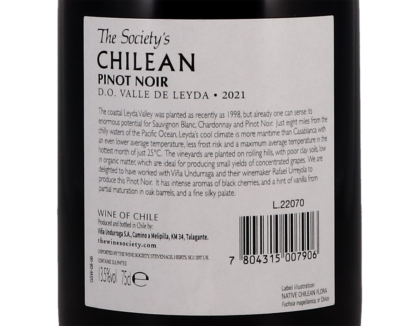 The Society's Chilean Pinot Noir Leyda 2021