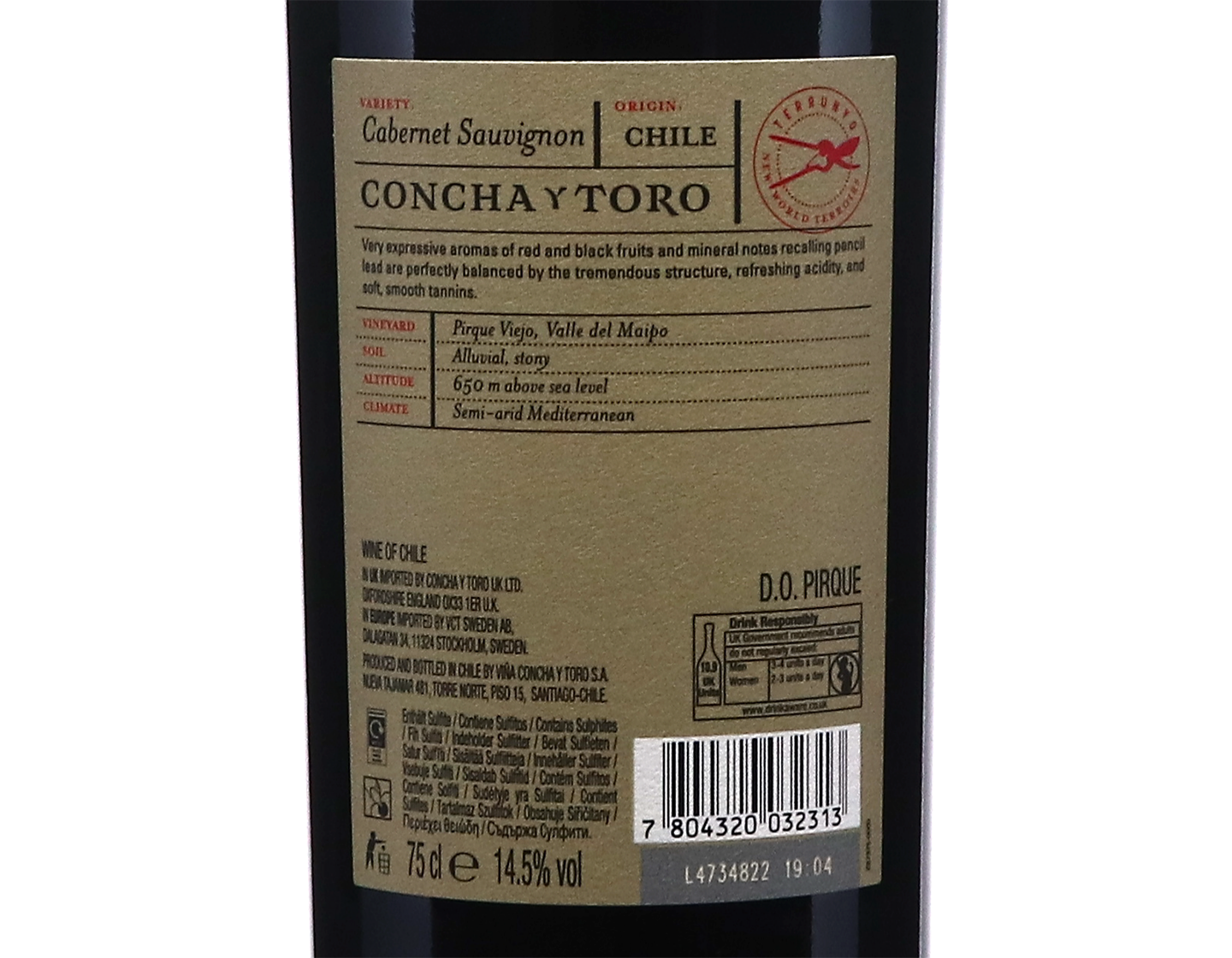 Concha y Toro Terrunyo Maipo Cabernet Sauvignon 2021
