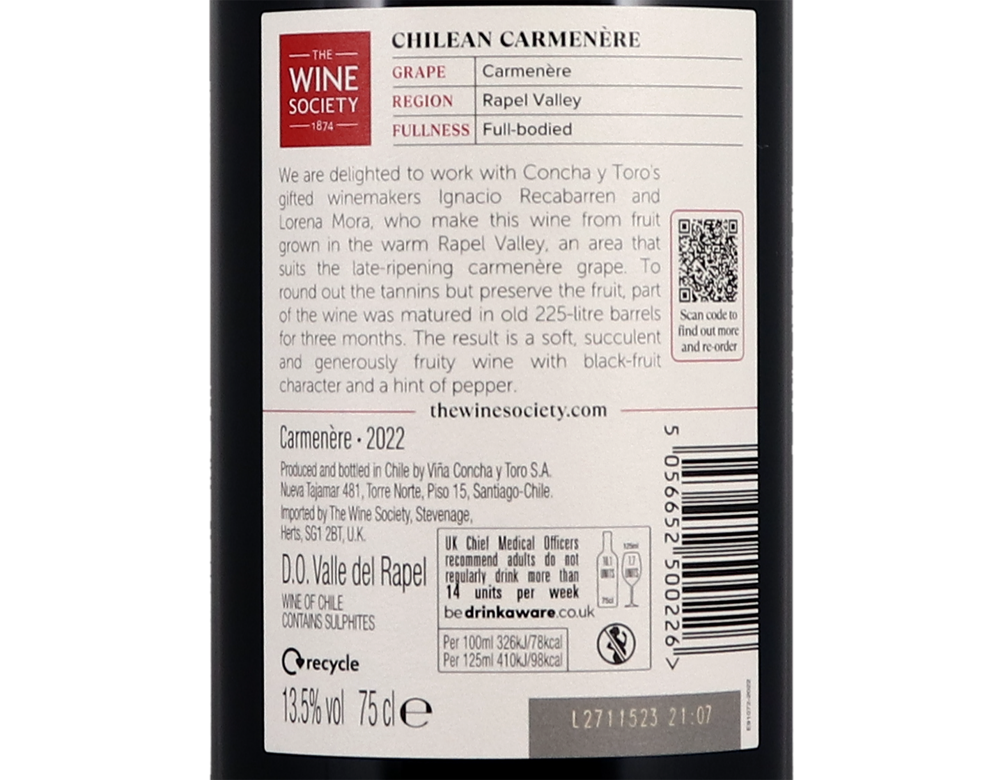 The Society's Chilean Carmenere Rapel Valley 2022