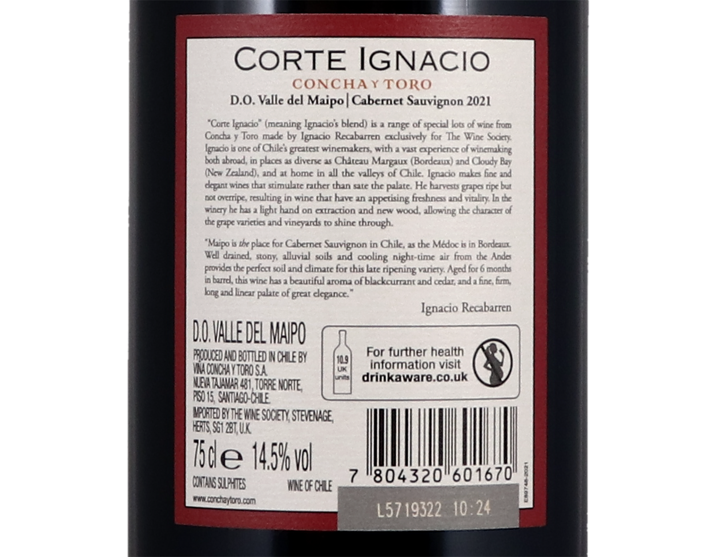 Concha y Toro Corte Ignacio Maipo Alto Cabernet Sauvignon 2021S