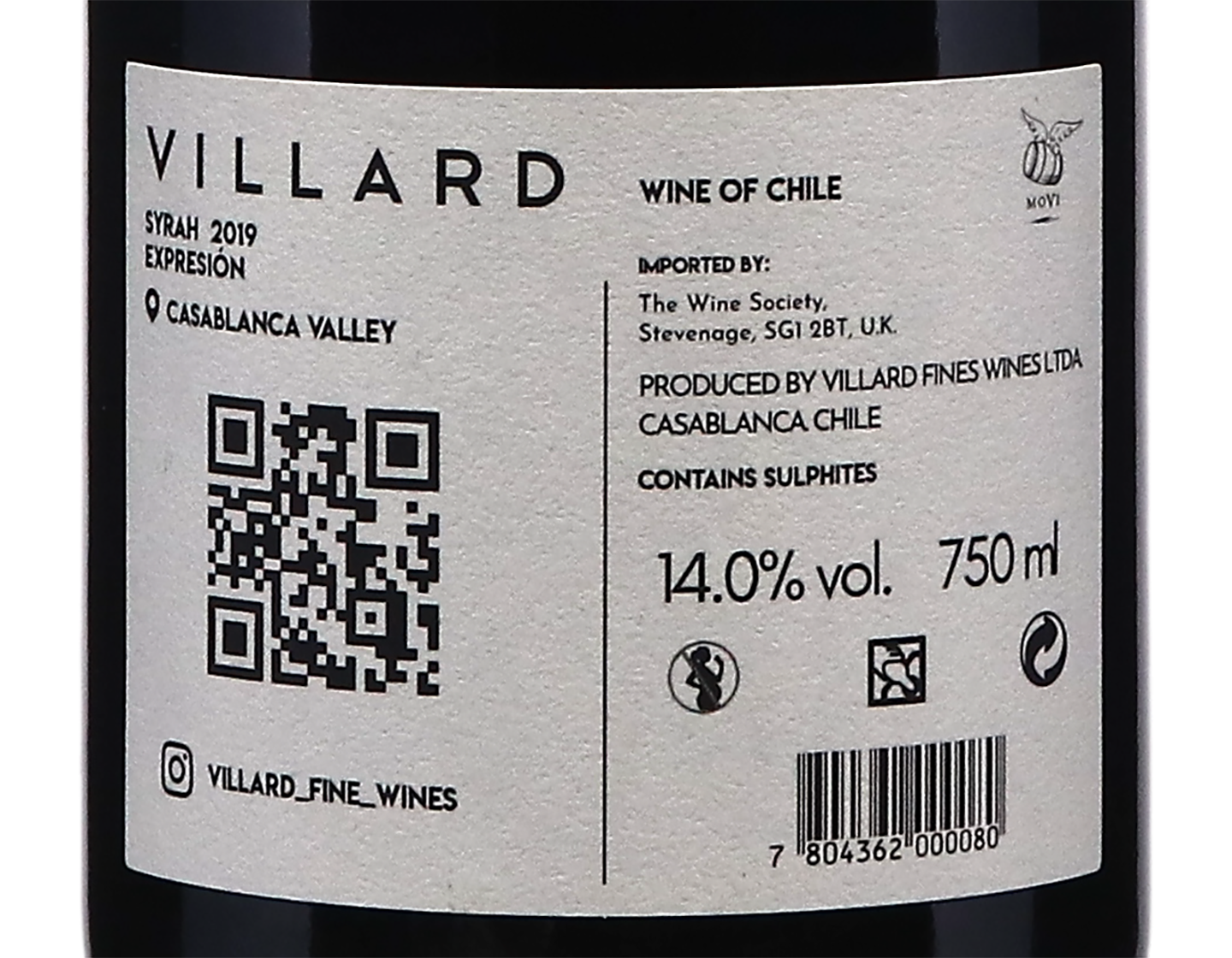 Villard Expresion Reserve Casablanca Syrah 2019