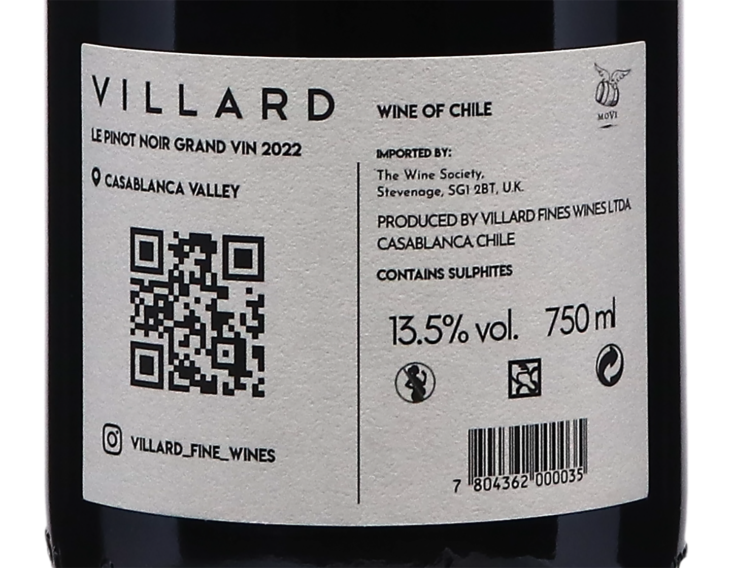 Villard Le Pinot Noir Grand Vin Casablanca 2022