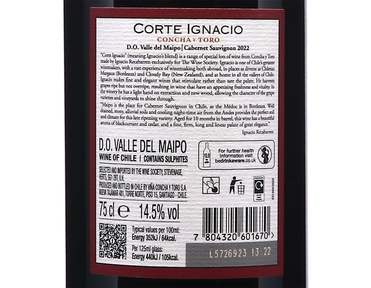 Concha y Toro Corte Ignacio Maipo Alto Cabernet Sauvignon 2022