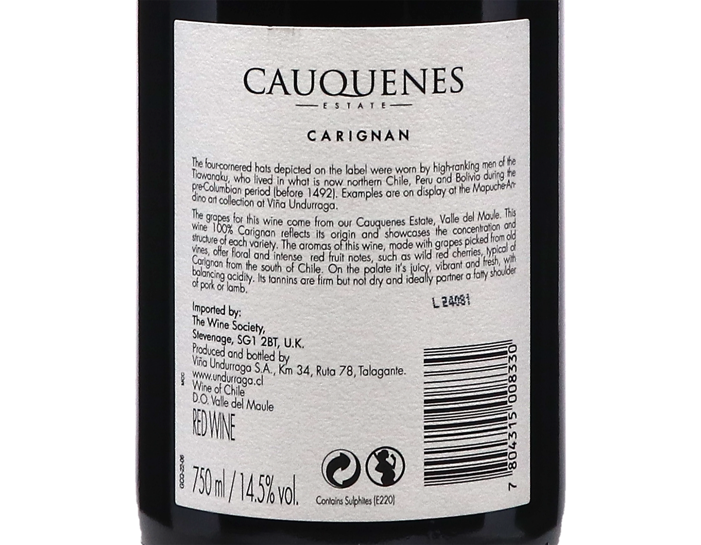 Undurraga Cauquenes Estate Carignan 2020