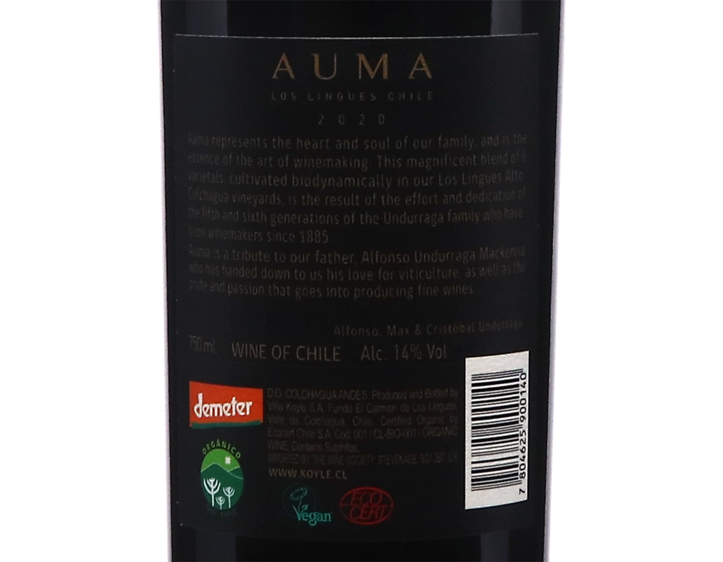 Koyle AUMA DO Los Lingues Colchagua Valley 2020 ORGANIC BIODYNAMIC
