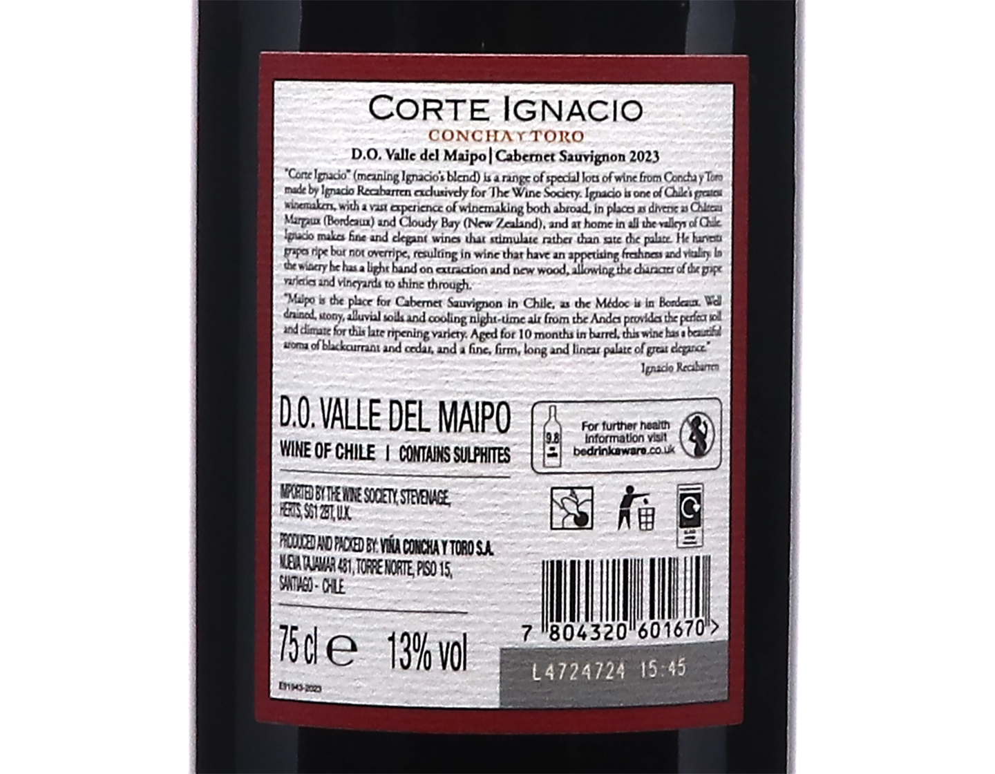 Concha y Toro Corte Ignacio Maipo Alto Cabernet Sauvignon 2023