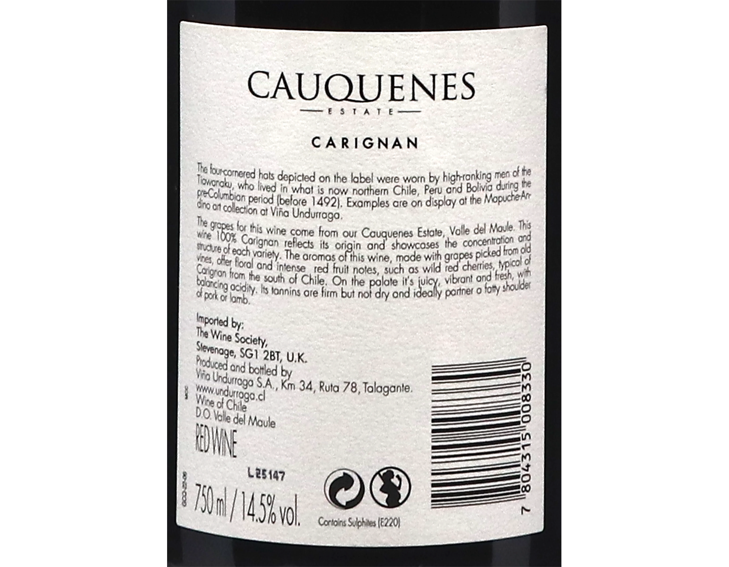 Undurraga Cauquenes Estate Carignan 2023