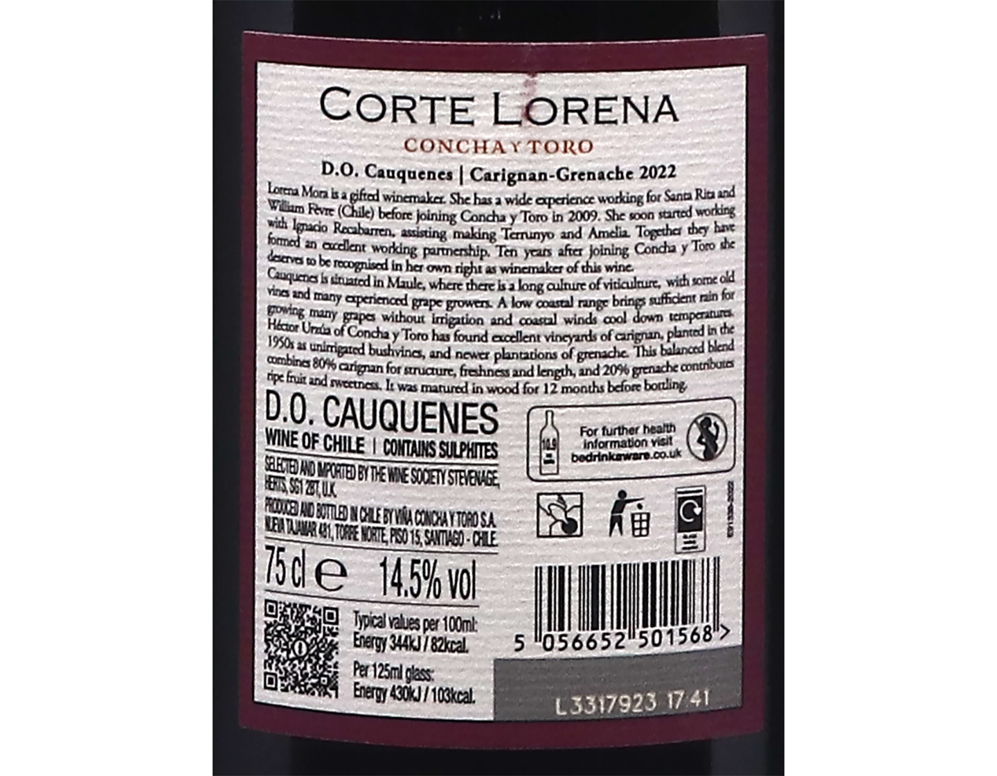 Concha y Toro Corte Lorena Cauquenes Carignan Grenache 2022