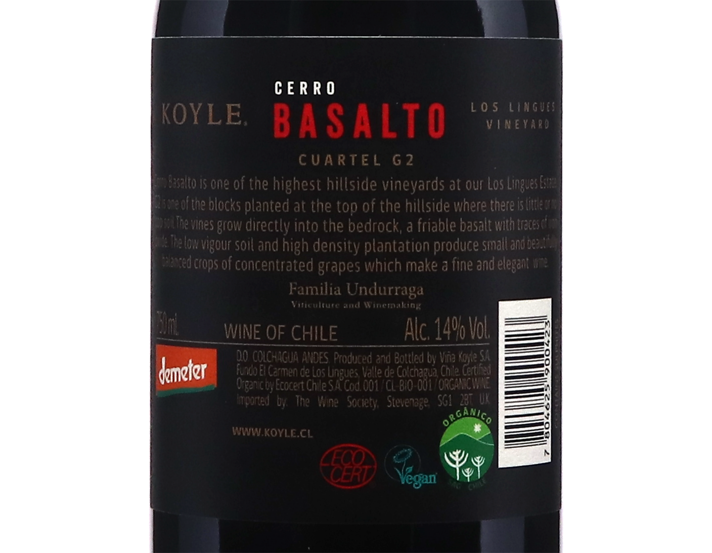 Koyle Cerro Basalto Cuartel G2 Carmenere 2023 ORGANIC