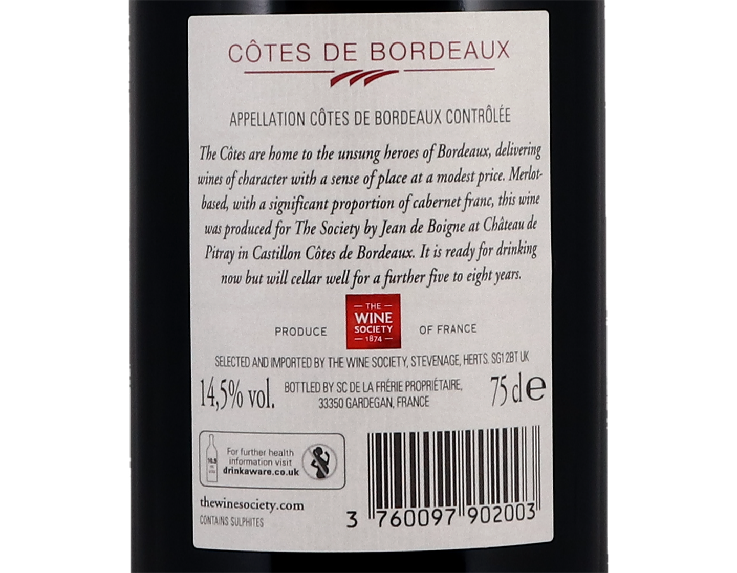 The Society's Cotes de Bordeaux 2020