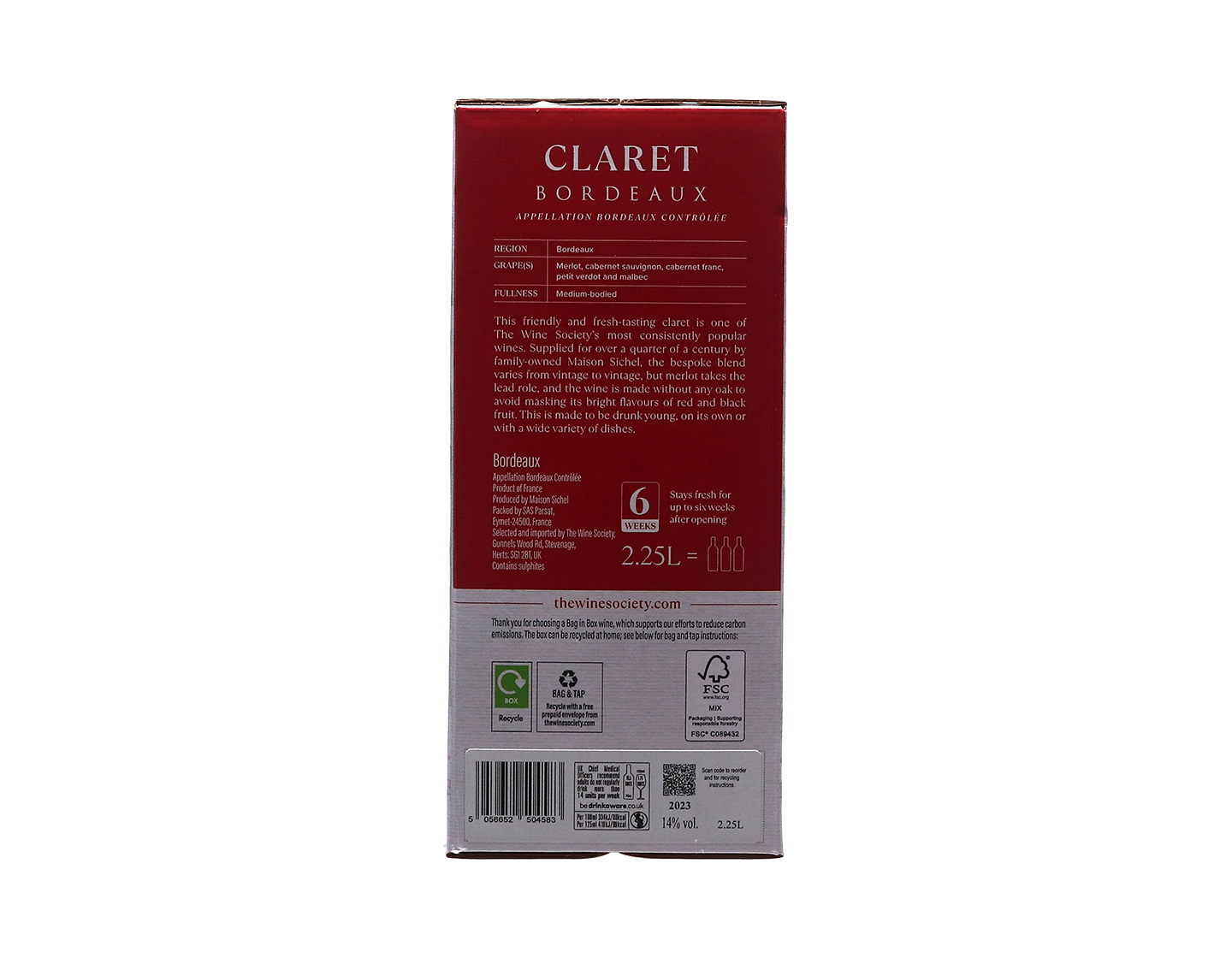 The Society's Claret 2023 Bag-in-Box (2.25 litre)