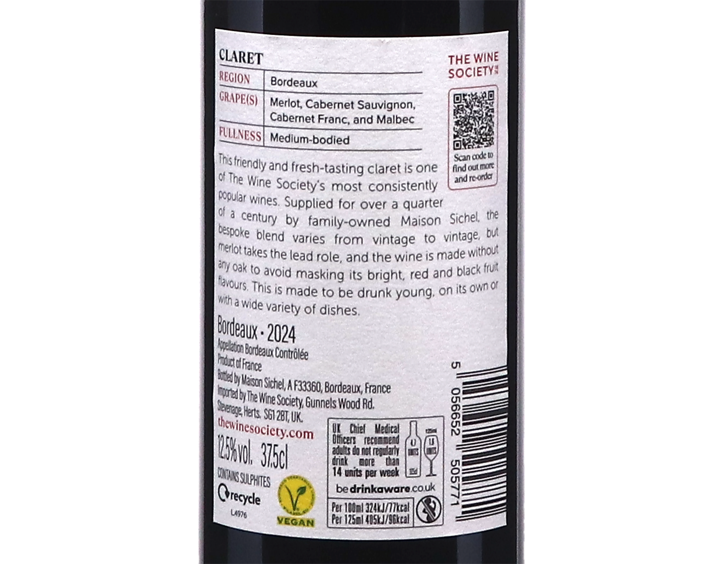 Half bottle of The Society's Claret 2024
