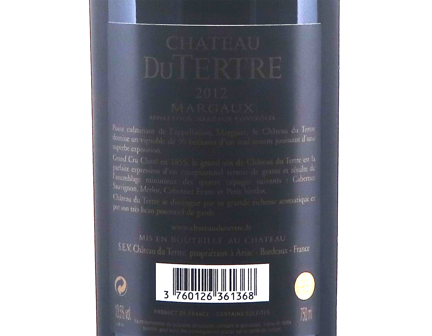 Ch Du Tertre 2012 Margaux