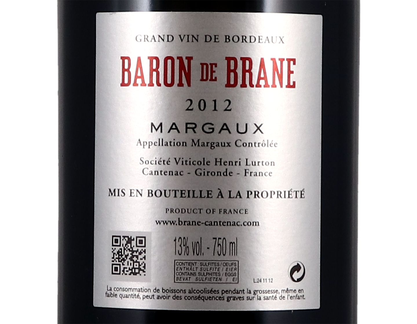 Baron de Brane Margaux 2012