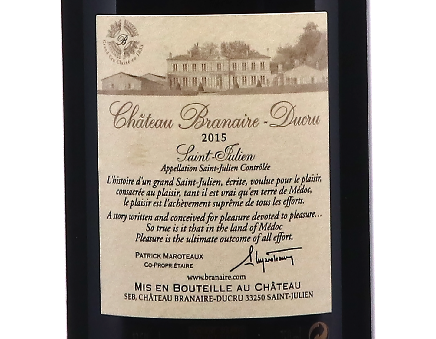 Ch Branaire Ducru Saint Julien 2015