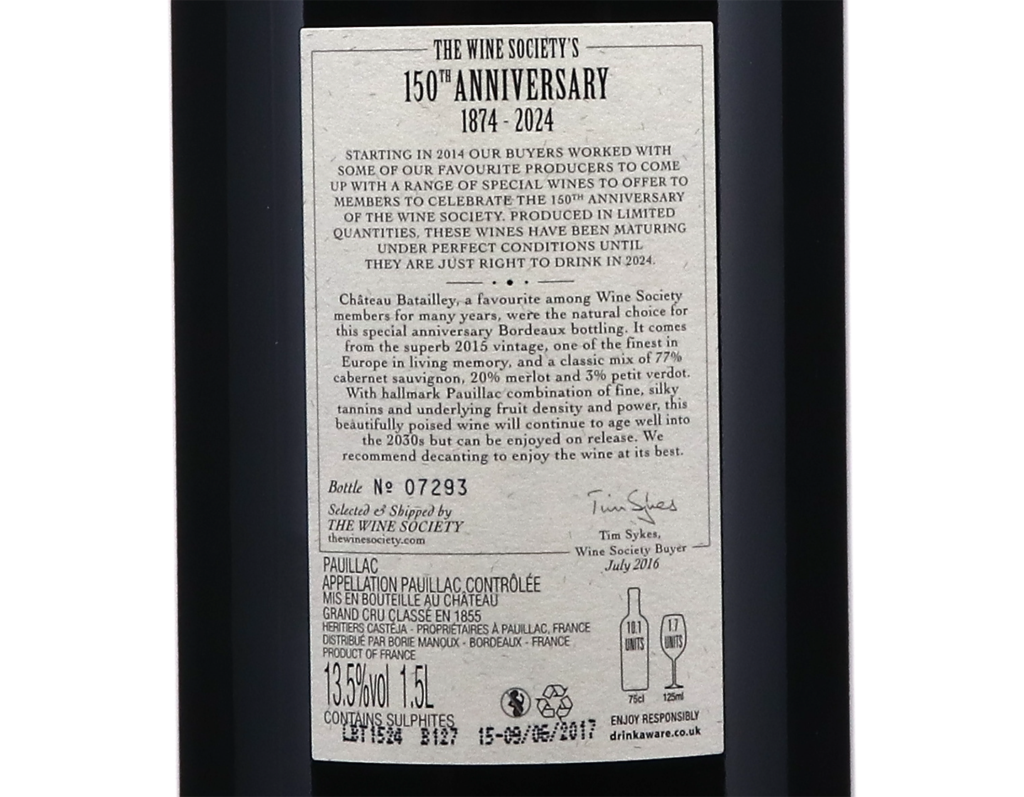 The Society's 150th Anniversary Pauillac 2015 Magnums