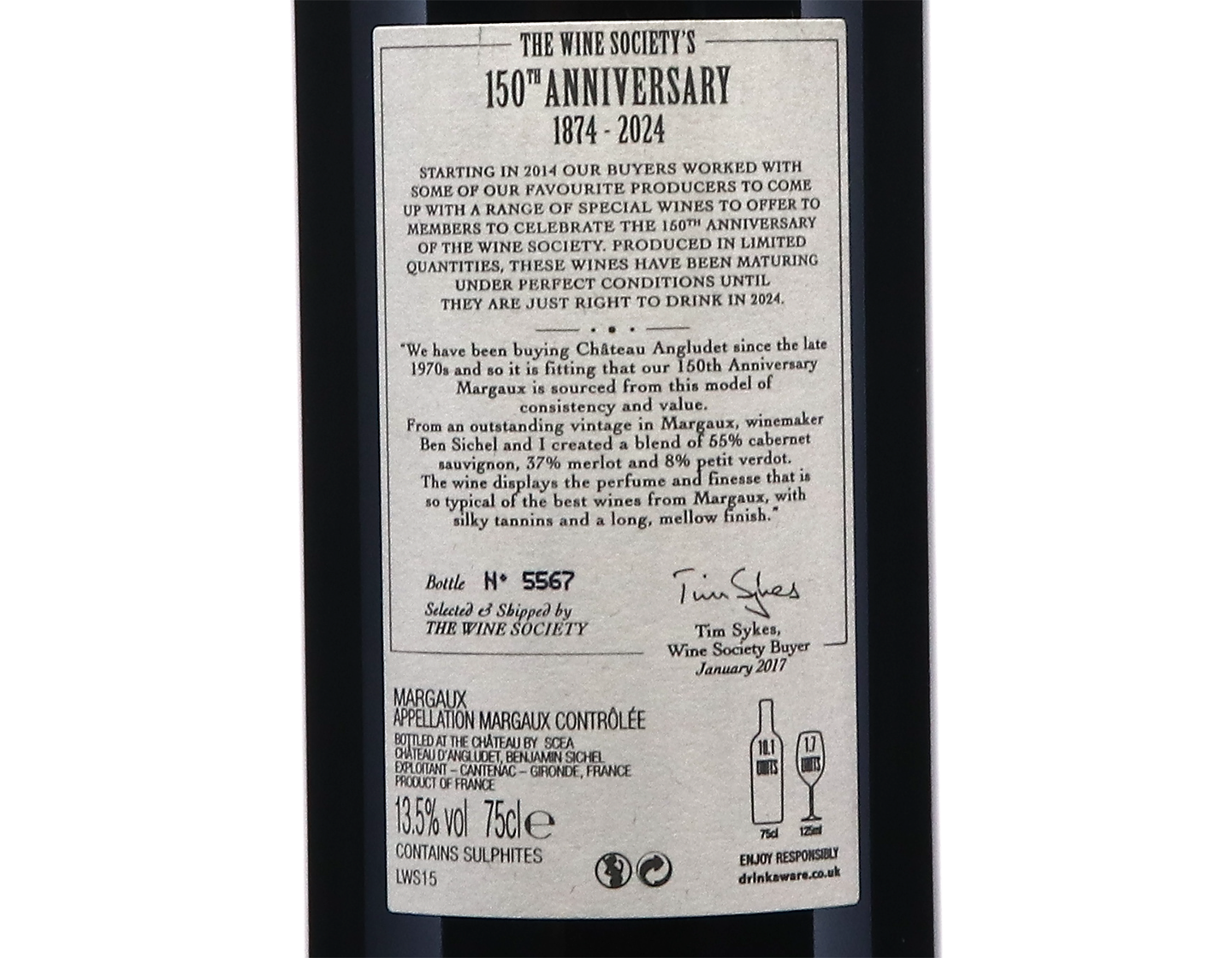 The Society's 150th Anniversary Margaux 2015