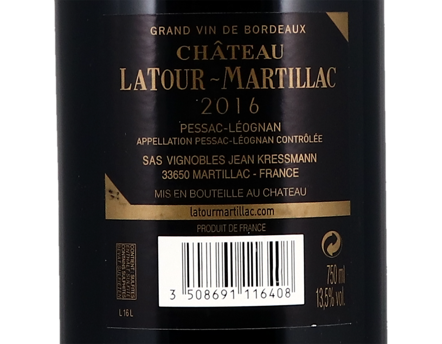 Ch Latour Martillac Pessac Leognan 2016