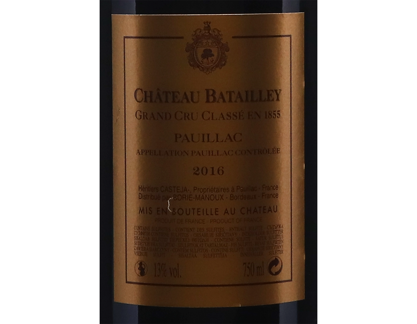 Ch Batailley Pauillac 2016