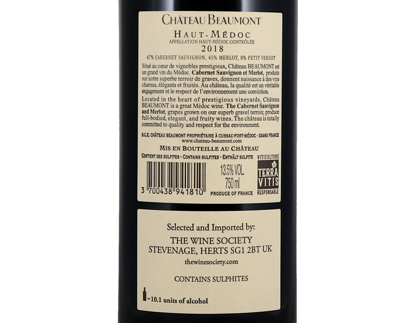 Château Beaumont, Haut-Médoc 2018