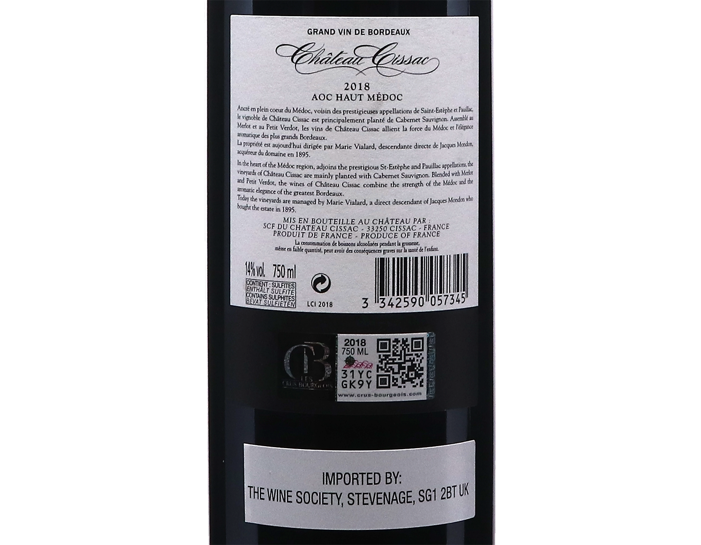 Ch Cissac Haut Medoc 2018