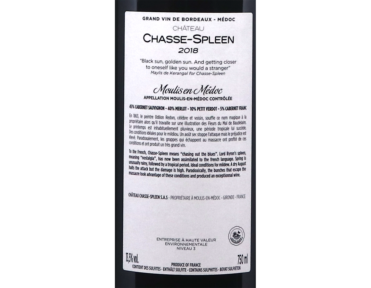Ch Chasse Spleen Moulis 2018