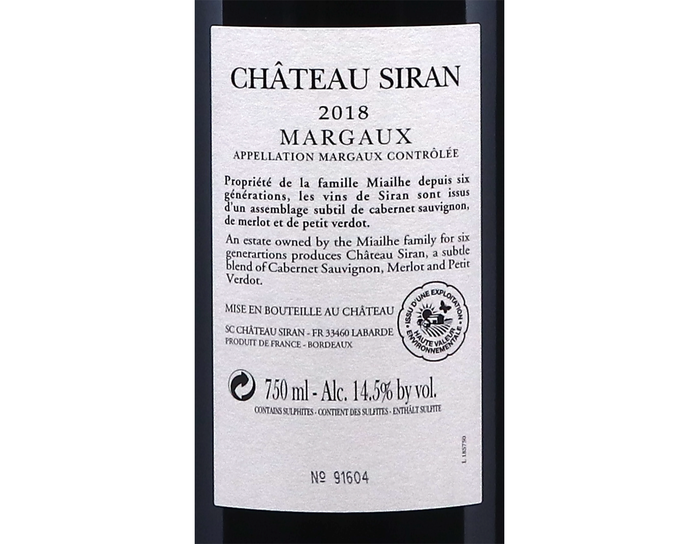 Ch Siran Margaux 2018