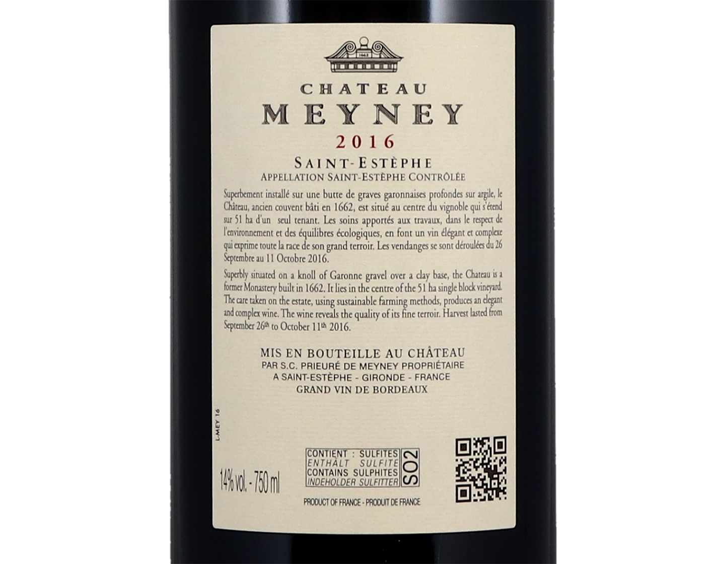 Ch Meyney Saint Estephe 2016