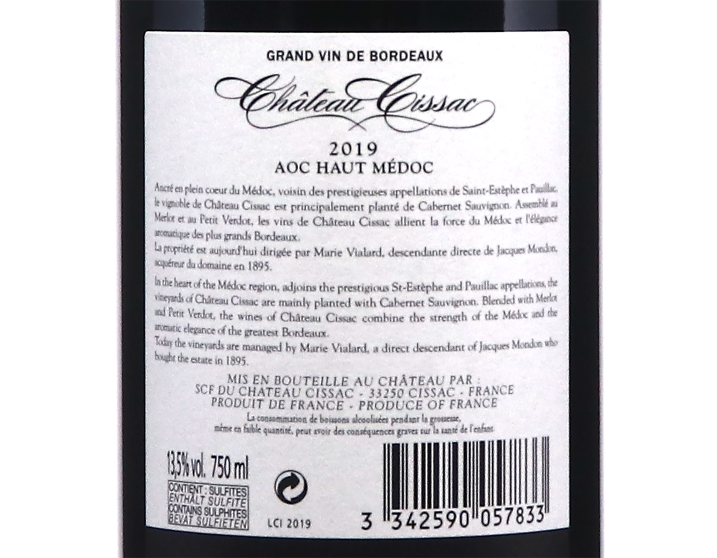 Ch Cissac Haut Medoc 2019