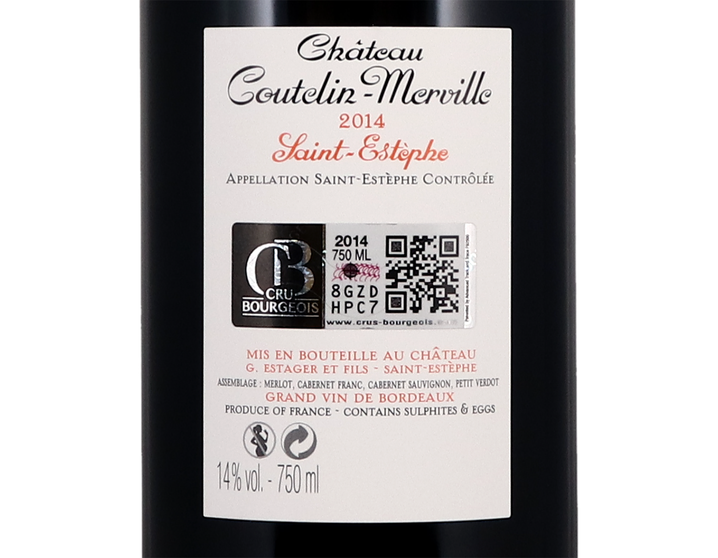 Ch Coutelin Merville Saint-Estephe 2014