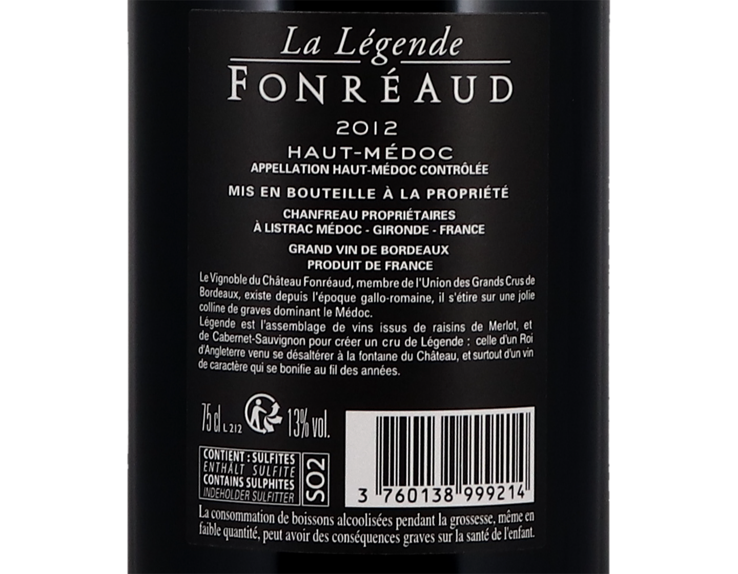 Ch Fonreaud Legende Haut Medoc 2012