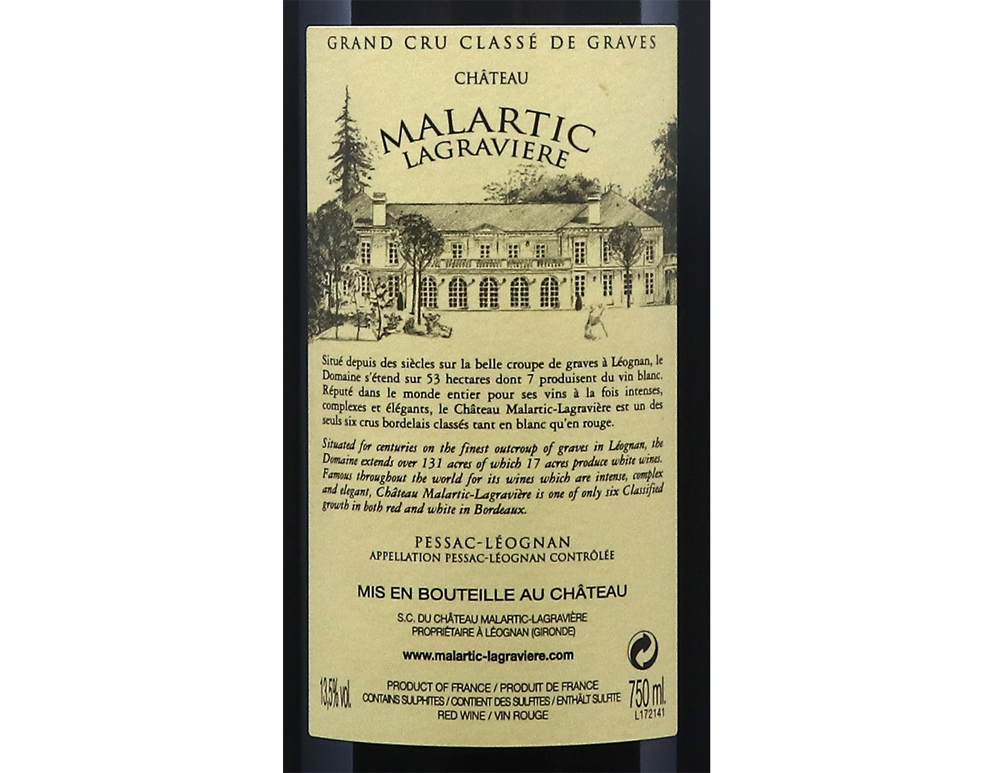 Ch Malartic-Lagraviere Rouge Pessac-Leognan 2014