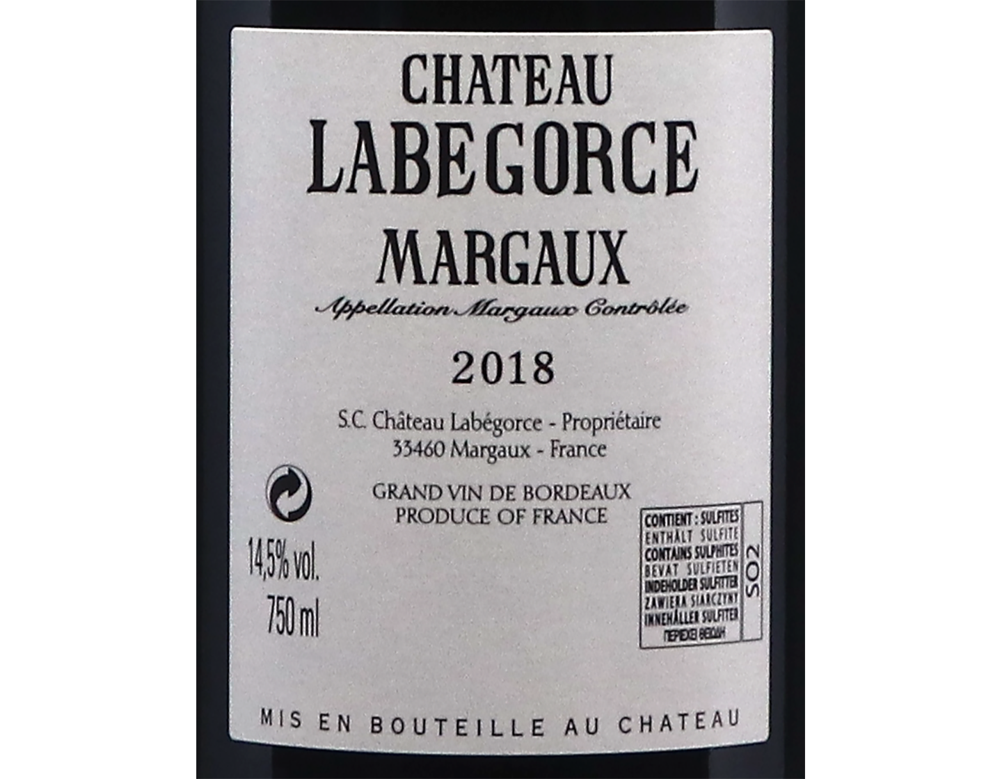 Ch Labegorce Margaux 2018