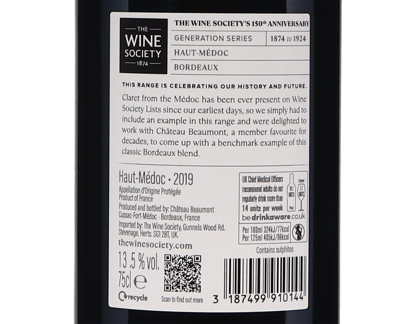 The Society's 150th Anniversary Generation Series Haut-Medoc 2019