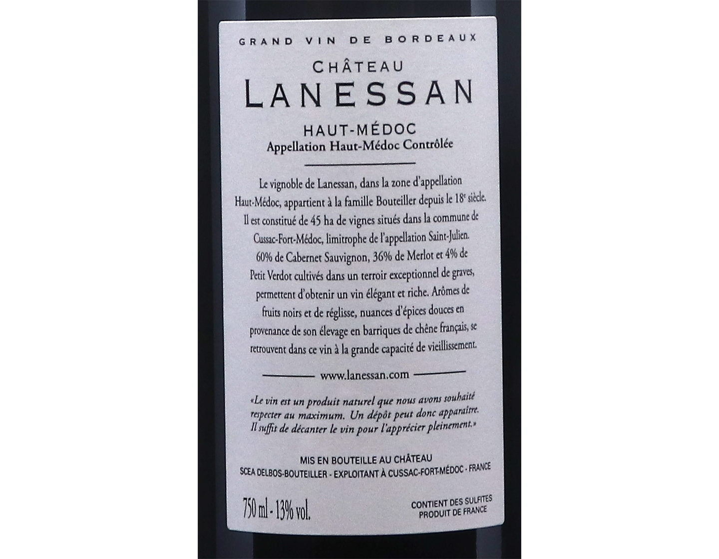 Ch Lanessan Haut Medoc 2012