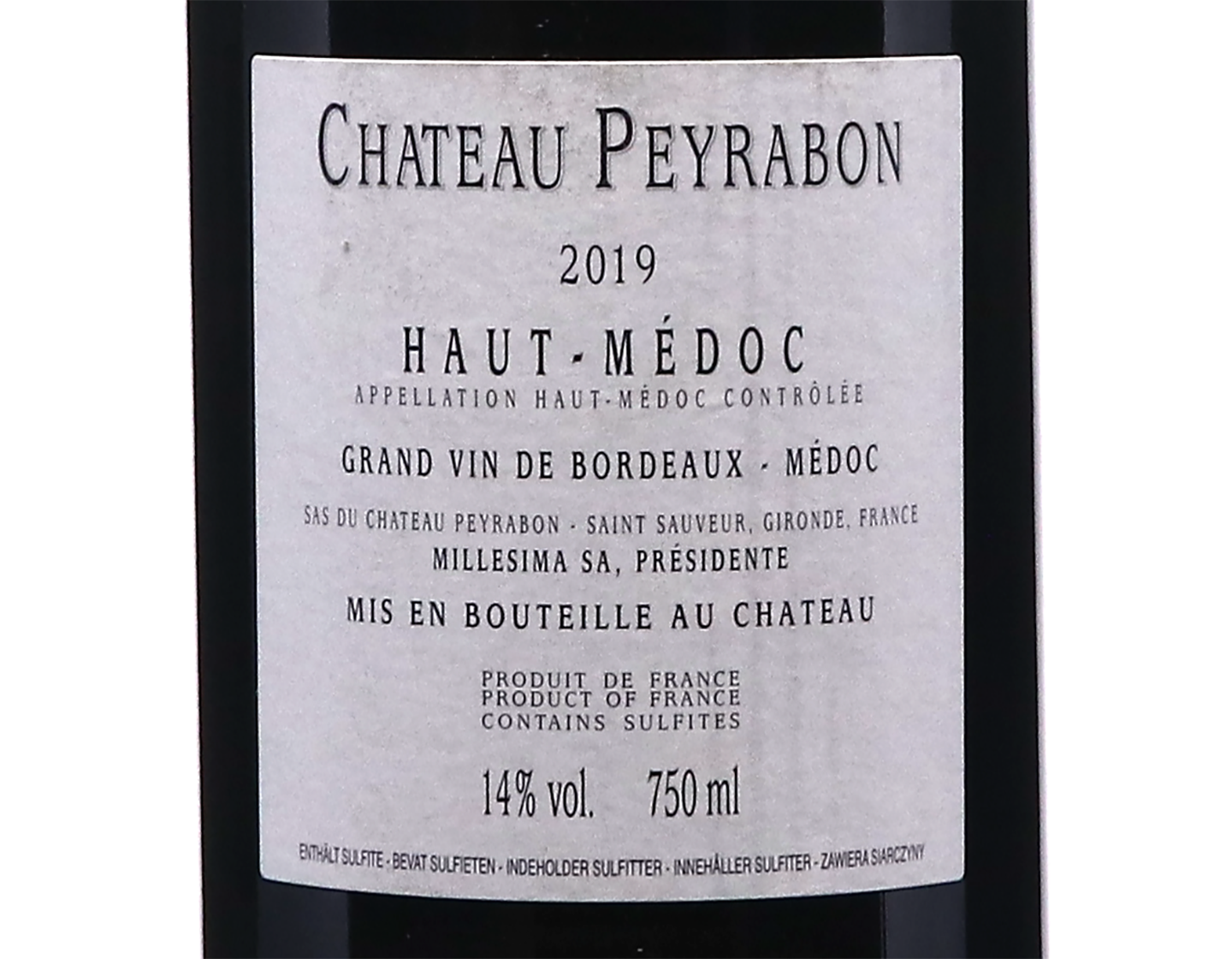 Ch Peyrabon Haut Medoc 2019