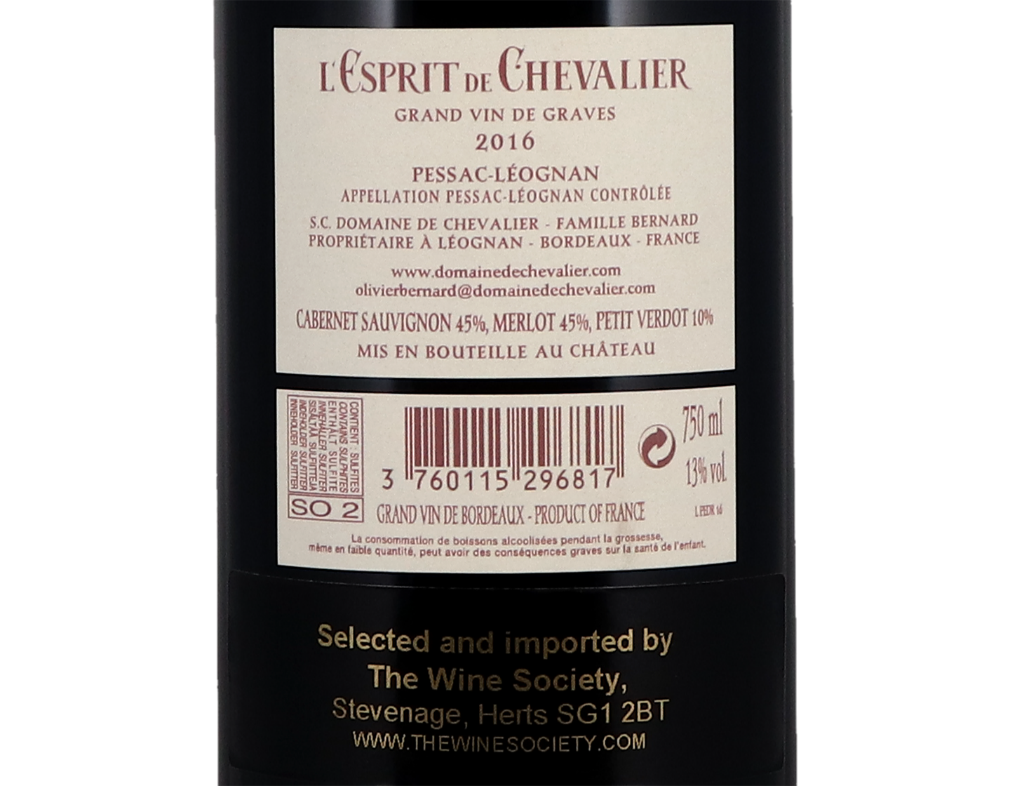 L'Esprit de Chevalier Rouge Pessac-Leognan 2016