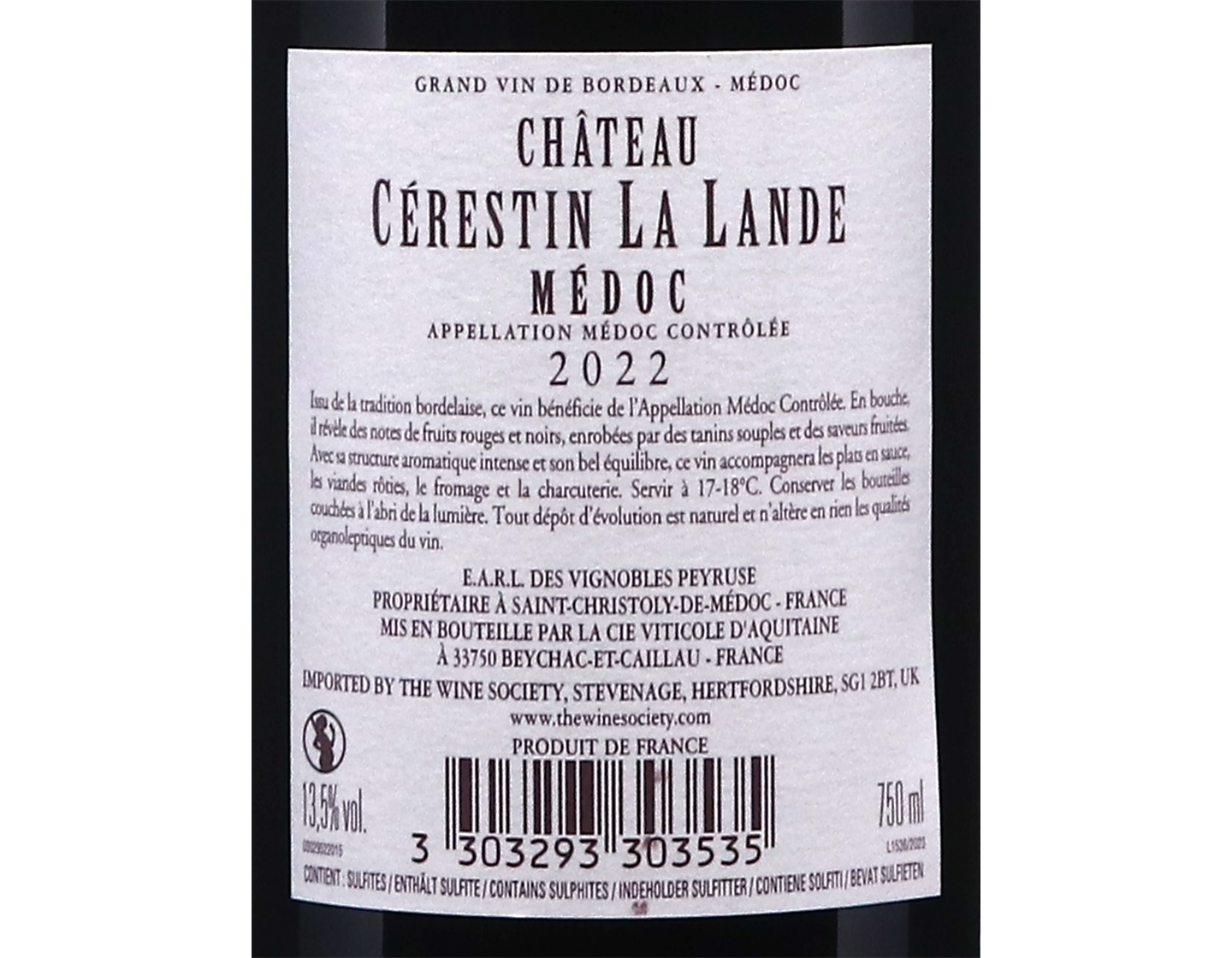Ch Cerestin La Lande Medoc 2022