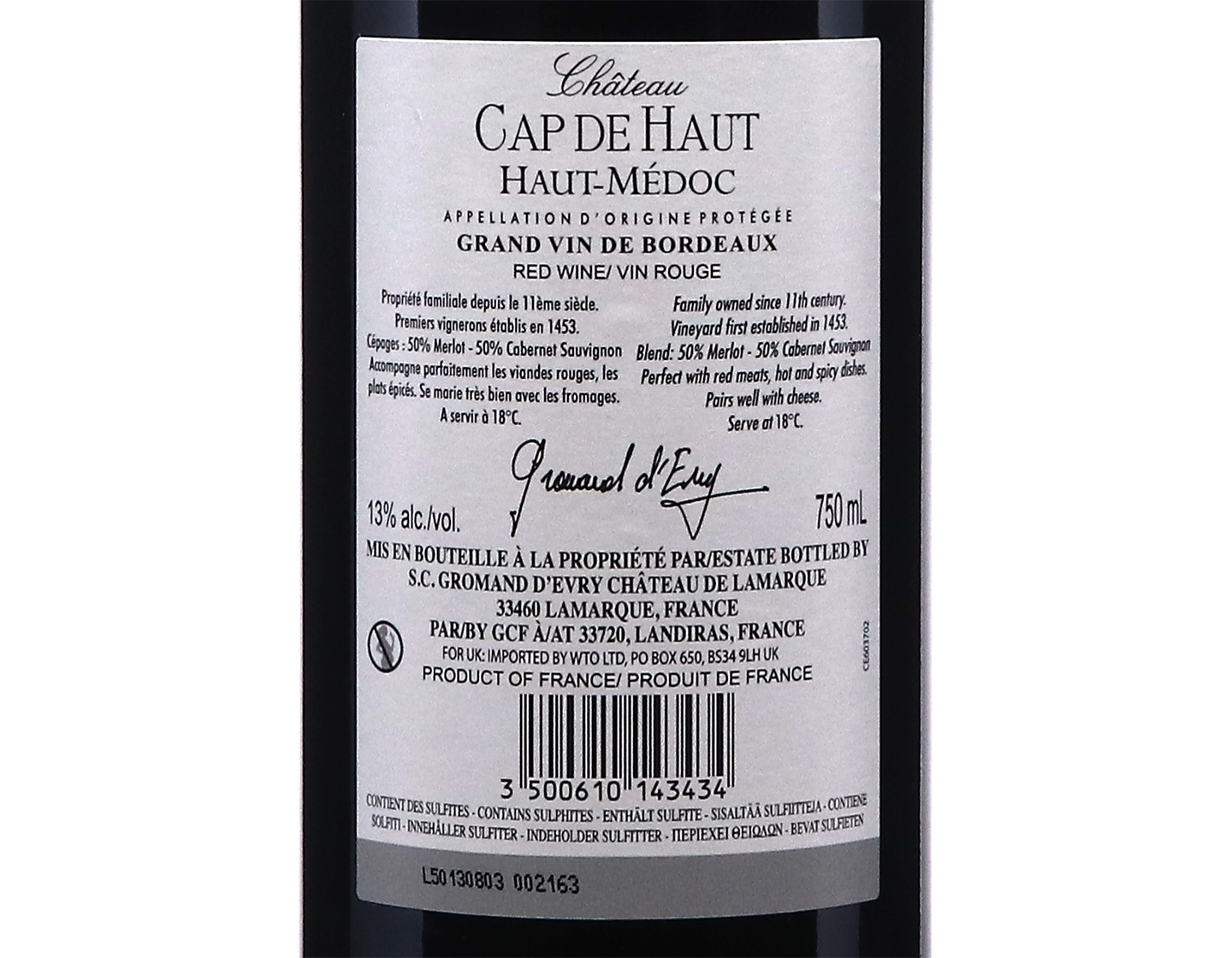 Château Cap de Haut, Haut-Médoc 2022V2