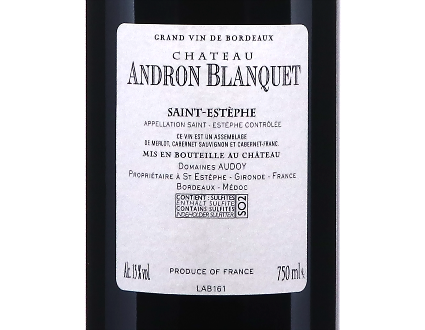 Chateau Andron Blanquet Saint-Estephe 2016