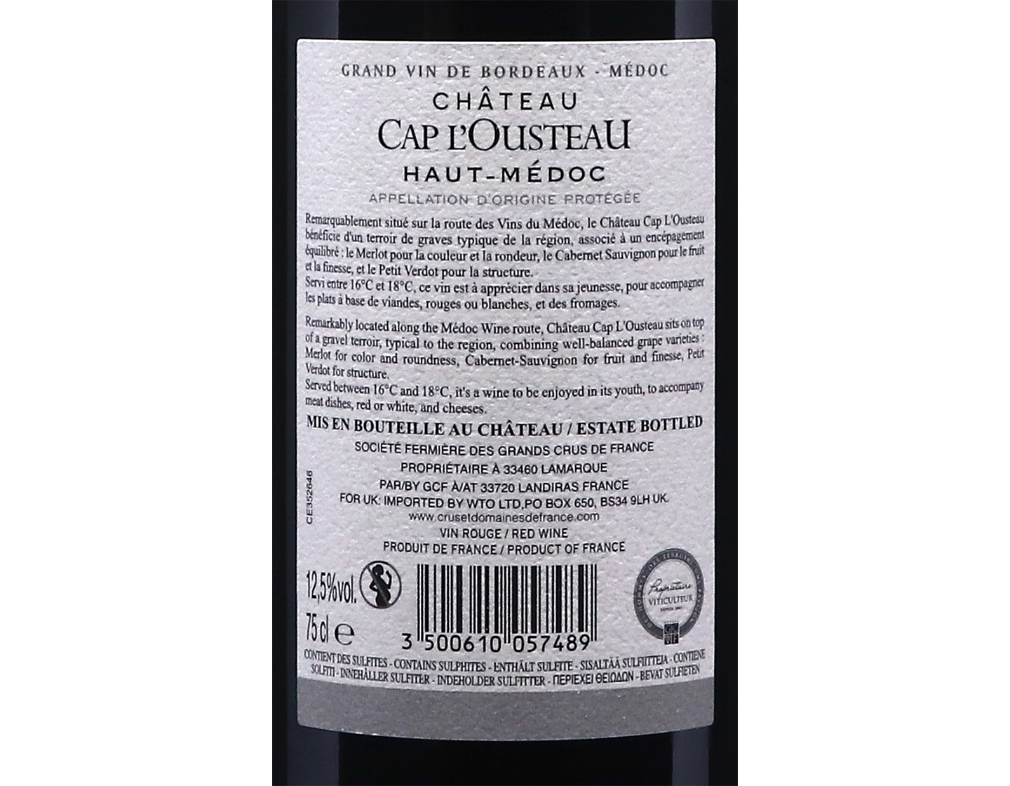 Chateau Cap L Ousteau Haut-Medoc 2021