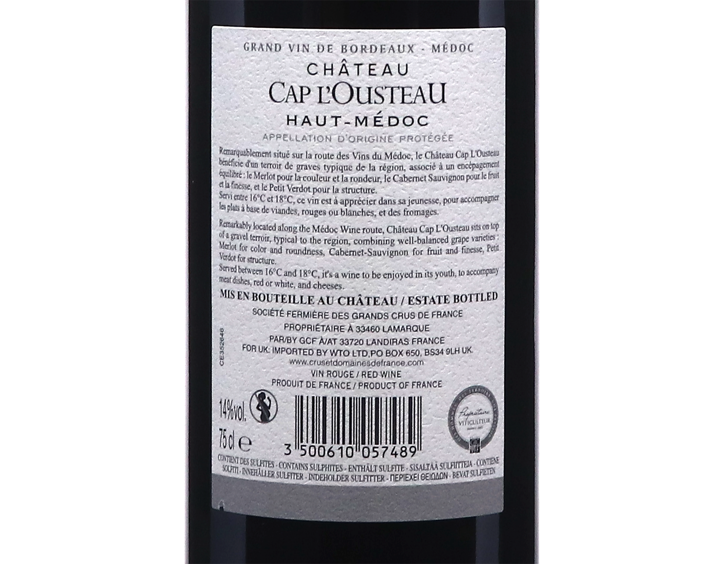 Chateau Cap L Ousteau Haut-Medoc 2022