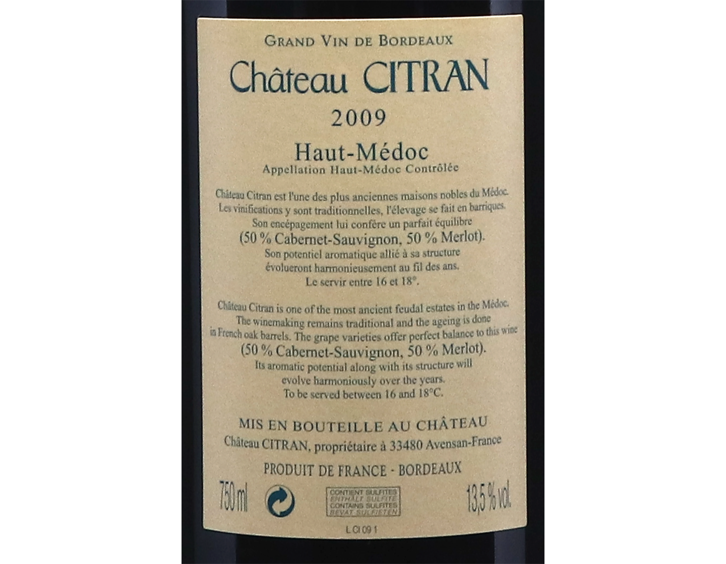 Chateau Citran Haut Medoc 2009