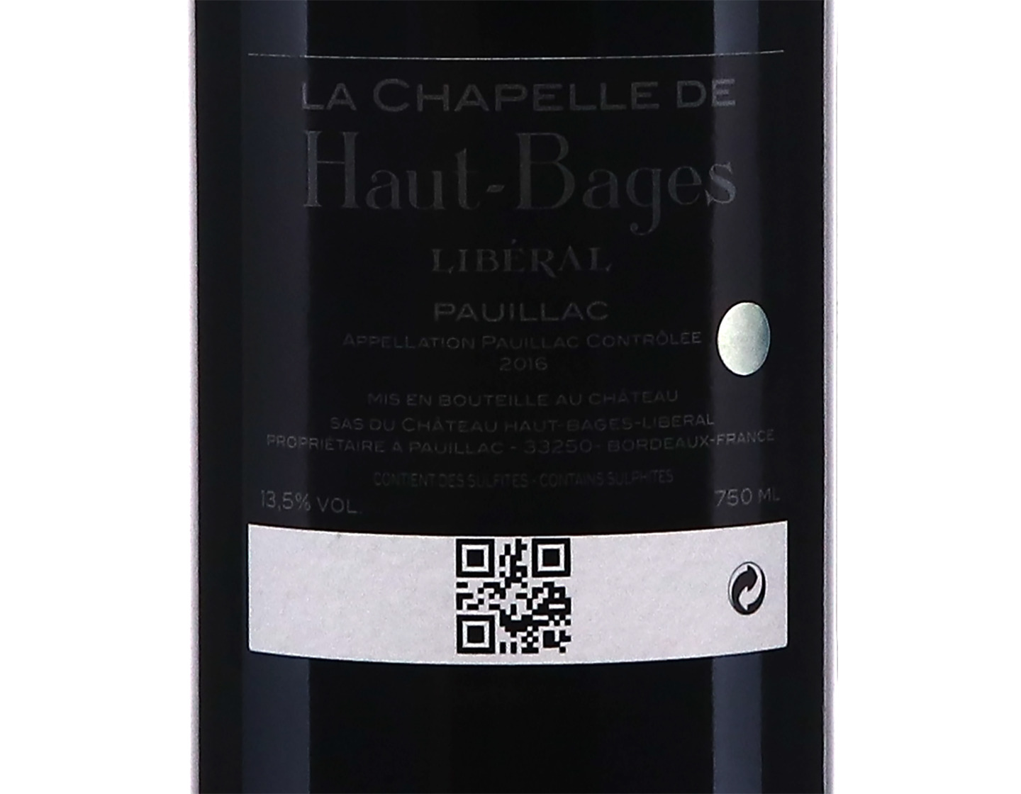 La Chapelle de Haut Bages Liberal 2016 Pauillac