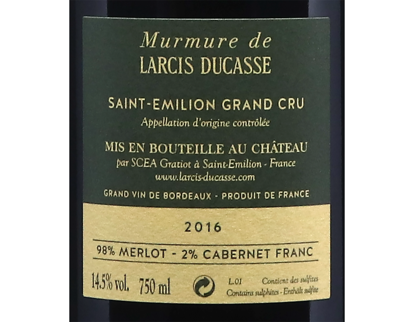 Ch Larcis Ducasse St Emilion 2016